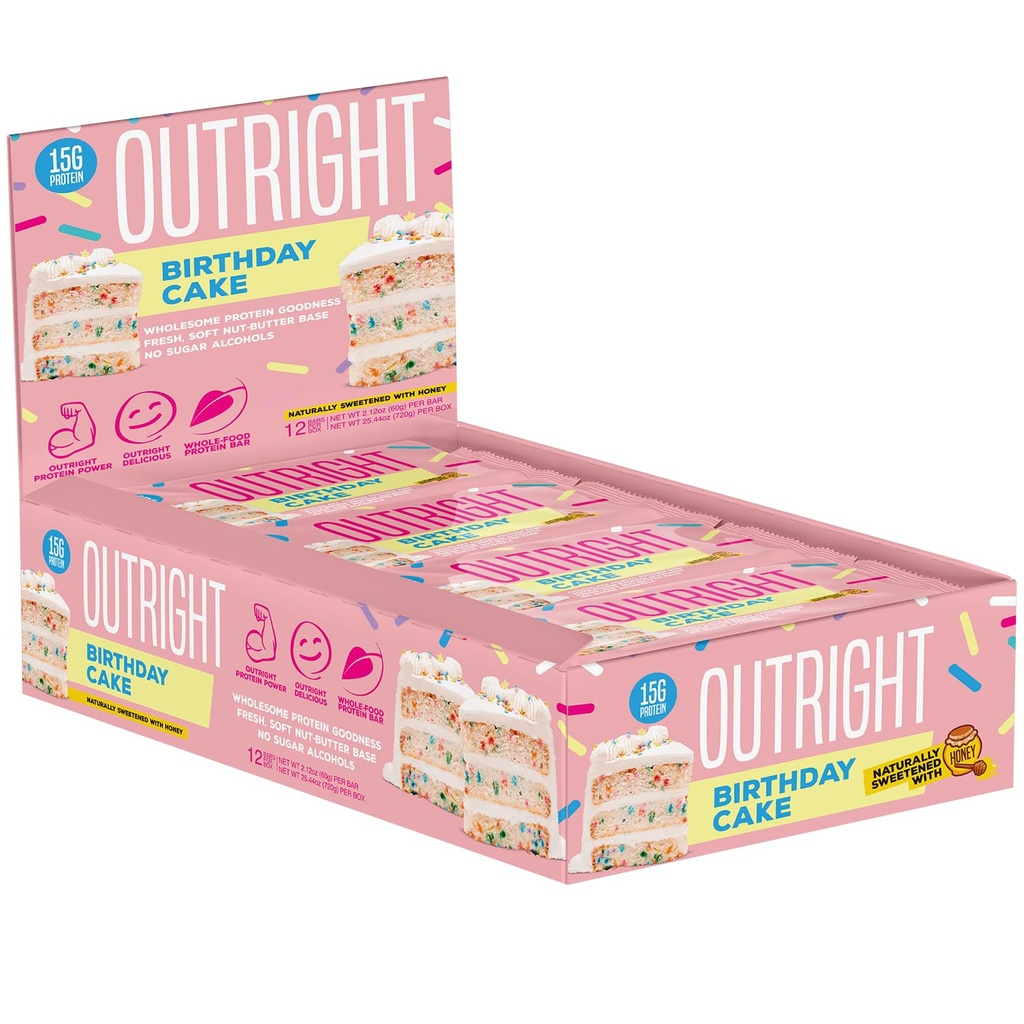 Utendørs Barer - Fødselsdag Cake Peanut Butter - Hele Mat Protein Bar - Ingen Sukkeralkoholer - MTS ernæring (12 greve)