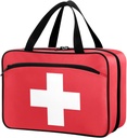 Naanle Pille Organizer Bag Reise Pille Flaske Medisin Organizer Hjem Oppbevaringspose For Vitamin Kosttilskudd, Hvitt Kors Tom Rød Førstehjelpsveske For Bil Camping, 1.0 Telling