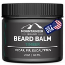 Fjellmerke Naturlig Beard Balm med Timber Scent | Scenter inspirert av naturen | Beard Smør for menn | Leave i Condidtioner |Hôtes, Softens og Tames | Laget i West Virginia | 2oz