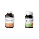 Amerikansk helse Papaya Digestive Enzyme Chewable Tabletter Bundle - Original 600 greve og med Klorofyll 100 greve