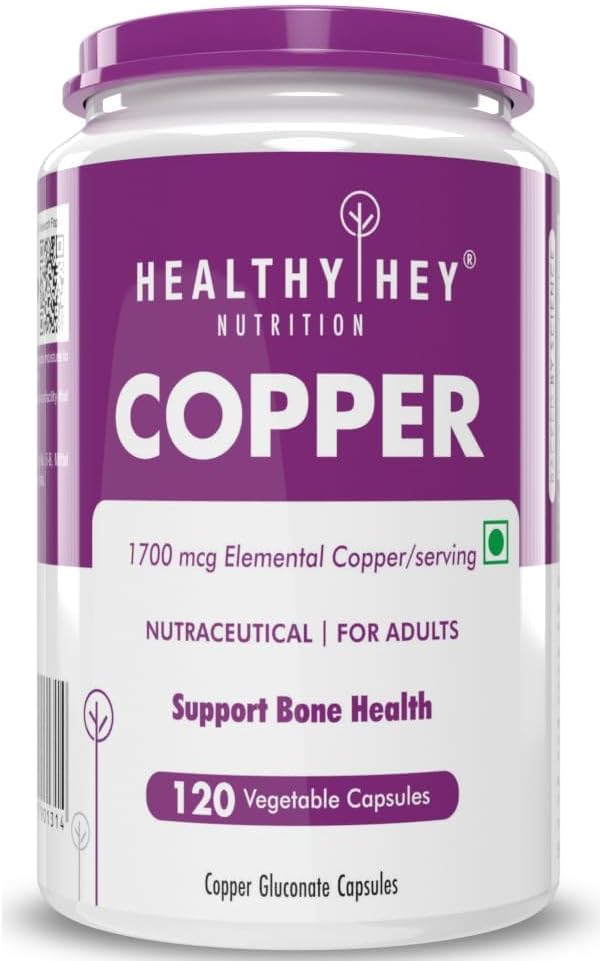 Chelated Copper Gluconate - Biotilgjengelig skjema - Ikke-GMO, Glutenfri -120 Veg. Kapsler