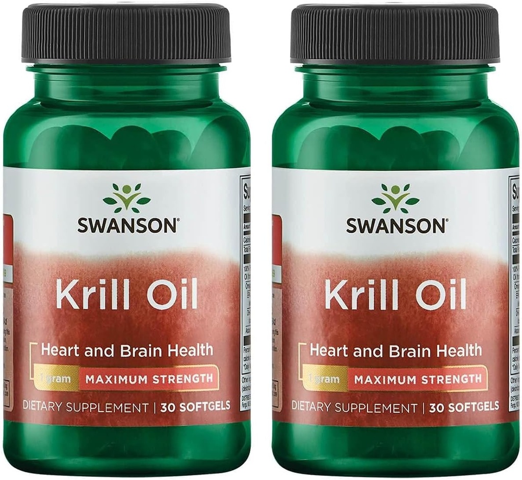 Swanson EFA- krillolje - maksimal styrke - 1 g, 30 Softgels (2 pakke)