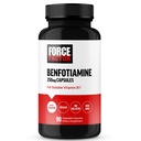 FORCE FACTOR Benfotiamin Plus Thiamine Supplement, fettløselig vitamin B1 for høy absorpsjon, ikke-GMO, Vegan, 90 Grønnsaker kapsler