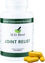 M.D. Joint Relief - Ekspertformulert kosttilskudd - Kneer, HIPS, Ankles bevegelse og mobilitet - Daglig velvære blanding - Collage, Hydrolysert, Glukosamin, BioPerine, Turmeric - 240 kapsler (Pack of 2)
