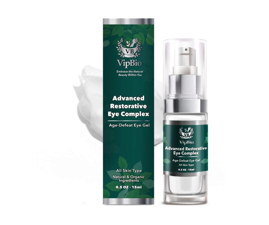 VipBio Organic Advanced Restorative Eye Complex Anti-aging Eye Gel for mørke sirkler og Puffiness 0.5 fl oz.