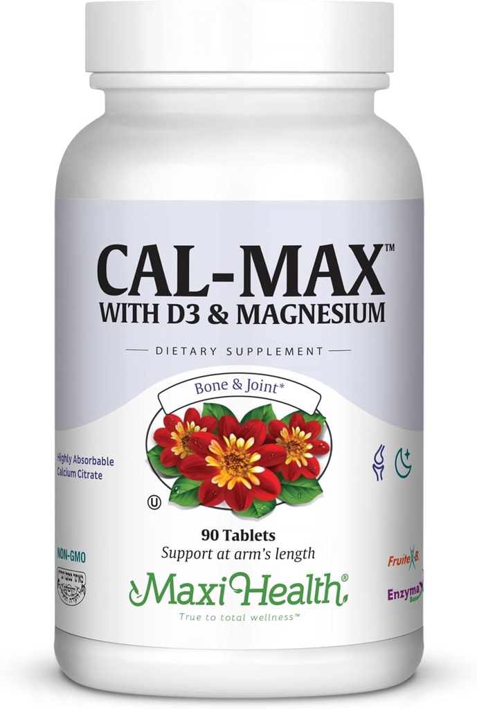 Kalsium 1000 mg med vitamin D3 (400 IE) og magnesium (750 mg) - Kosttilskudd for bein, tenner, felles støtte - for menn og kvinner - 90 tabletter