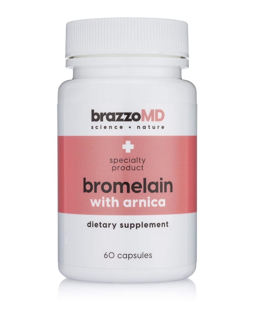 brazzoMD Bromelain med Arnica - Kosttilskudd - 60 kapsler