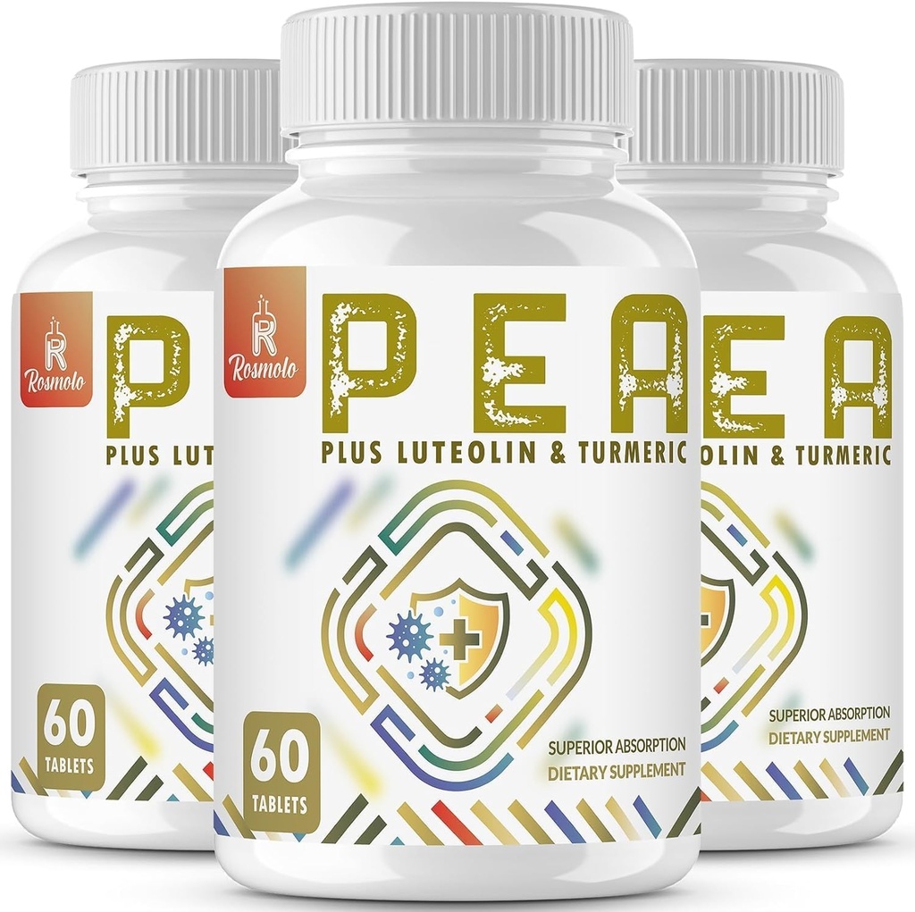 Palmitoyletanolamid med luteolin og gurkemeie – Mikronisert Era Supplement – USA laget – 180 tabletter