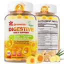 Ginger Chews Gummier for tristhet og digestiv støtte, Mage relief, sukker gratis med gurkemeie, Odorless hvitløk, Quercetin, vitamin D3,Digestive kosttilskudd for anledninger, 2Pack