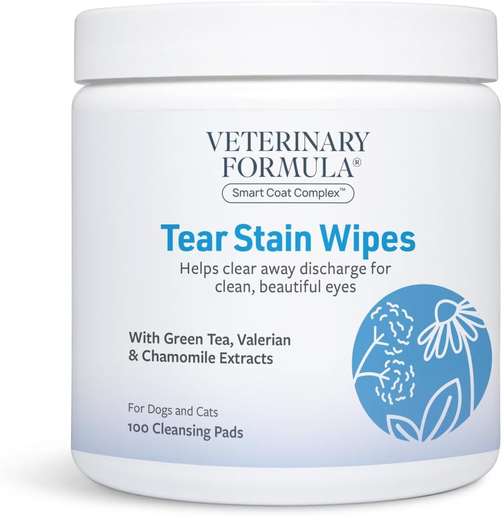 Veterinær Formula Smart Coat Complex Eye + Ansikts Tørke for hunder og katter, 100 ct - Ta forsiktig ut tear Stains, ren ansiktsfjør og øyet utlader, fragrance-fri, pre-moisted