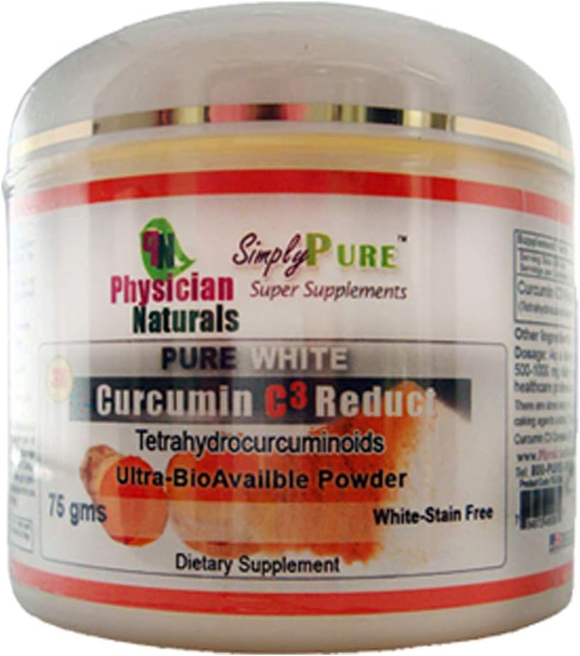 Ren hvit curcumin C3 Redukt pulver 3X absorpsjon og 180X mer konsentrert enn gurkemeie pulver 75 GMS