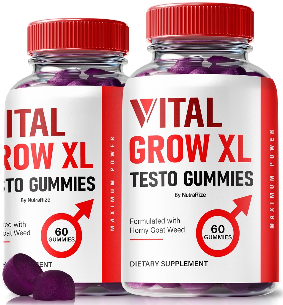 (2 Pack) Vital Grow XL, Offisiell Vital Grow XL Testo Gummies for menn, Boost Stamina og tillit Gummy for menn, Vital GrowXL Mannlig støtte Gomitas (120 Gummies)