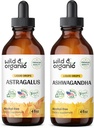Wild & Organic Astragalus Tinktur 4 fl oz & Ashwagandha Tinktur 4 fl oz