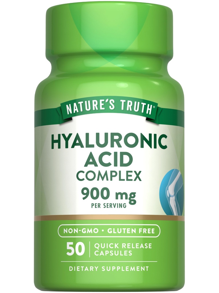 Naturens sannhet hyaluronsyre med kollagen og MSM | 900mg | 50 kapsler | Ikke-GMO & Glutenfri Supplement