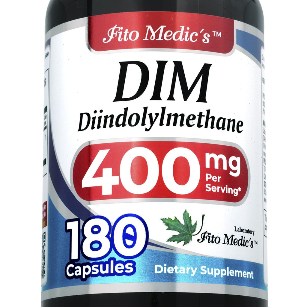 FITO-IC'S Lab | dim Supplement |180 Kapsler |400 mg dim | diindolmetan | dim Supplement 400 mg | Ultra høy absorpsjon.