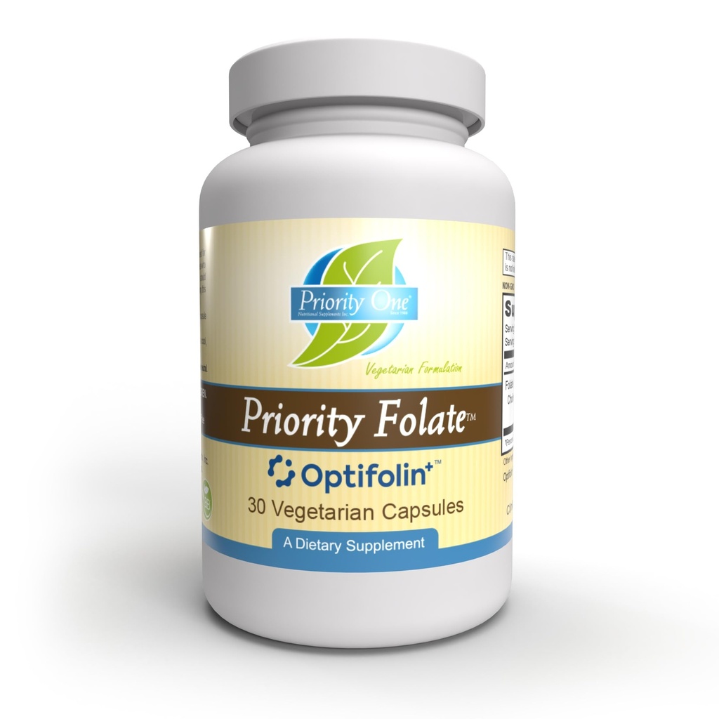 Prioritet Ett vitaminer - Prioritet Folate 30 kapsler - Superior Folate Supplementering med Optifolin + TM 5MTHF Folat *