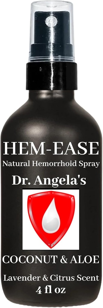 Dr. Angela's Hemorroide Treatment Spray | Organic Aloe Vera, Witch Hazel & Essential Olier Turmeric & Te Tree | Naturlig kløe og brennende Relief Cream