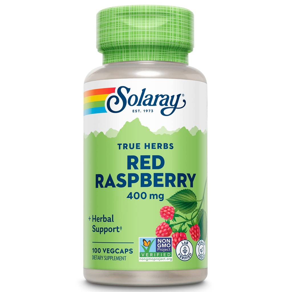 SOLARAY Rød bringebær etterlater kapsler, 400 mg | 100 teller