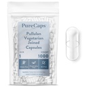 PureCaps USA - Tom Vegetarisk Vegan Pullulan Pullulan Pill Kapsler Størrelse 1 / 1000 Registrert Pills® Ikke-GMO Certified ® SLS, Gluten, Preservativ Gratis