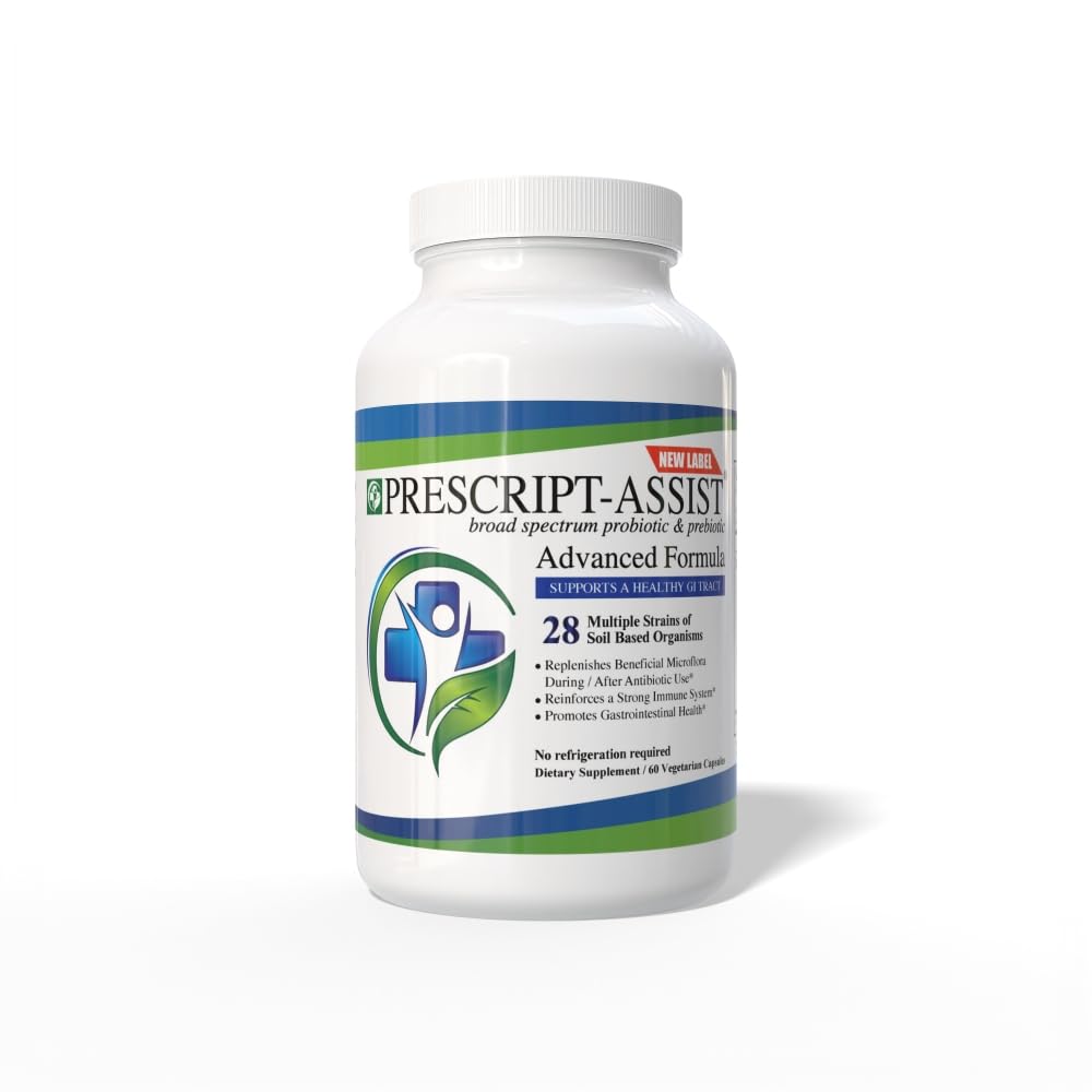 Prebiotika og probiotika for Digestive & Immune Health with Pea Protein Advanced - Plantebasert 28 Strains Soil Microflora - Vegan, støtter muskelgjenvinning og Gut helse, 60 kapsler av Prescript Assist