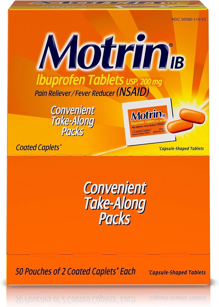 Motrin IB 48152 Ibuprofen tabletter, 2 greve (pakke på 50)