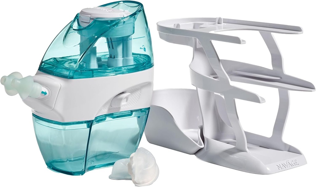 Navage Essentials Bundle - Nasal irrigasjonssystem - Saline Nasal rengjøringssett med 1 Navage Nese Cleaner, 30 Salt Pods og 1 Countertop Caddy