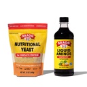 Bragg Premium 12 Ounce ernæringsmessig Yeast Seasoning Pouch - Vegan, Glutenfri Cheese Flakes og flytende Aminos Alle formål Seasoning – Soya Sauce Alternativ 16 ounce