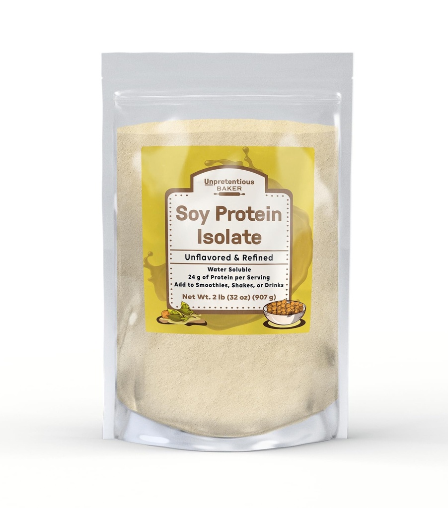 Upretensiøs baker sojaproteinisolate (2 lb), god kilde til protein og jern, smoothies, rister