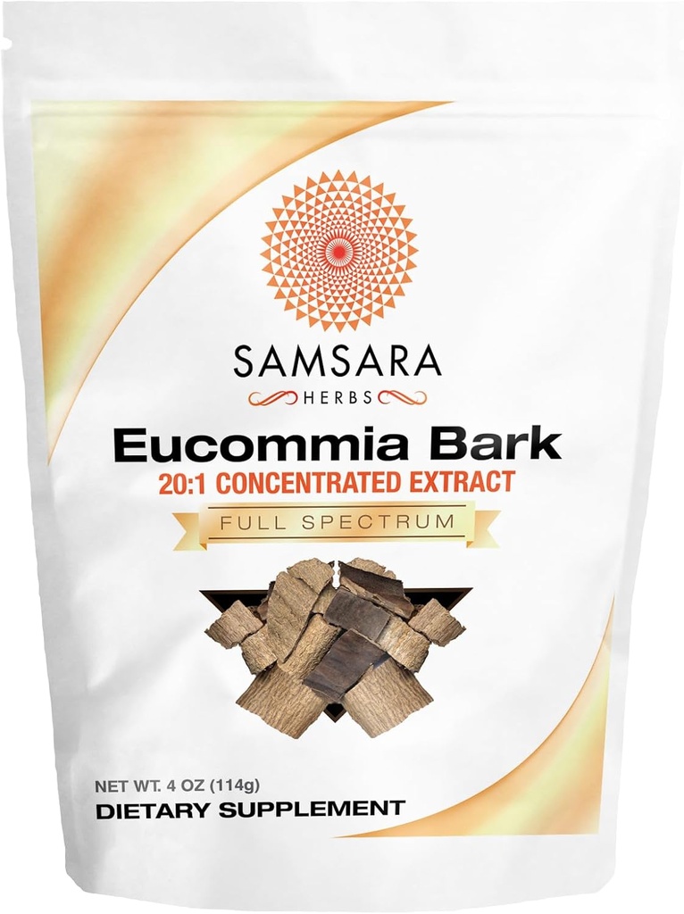 Samsara Herbs Eucommia ekstrakt pulver - 20:1 Konsentrert ekstrakt (4oz/114g)