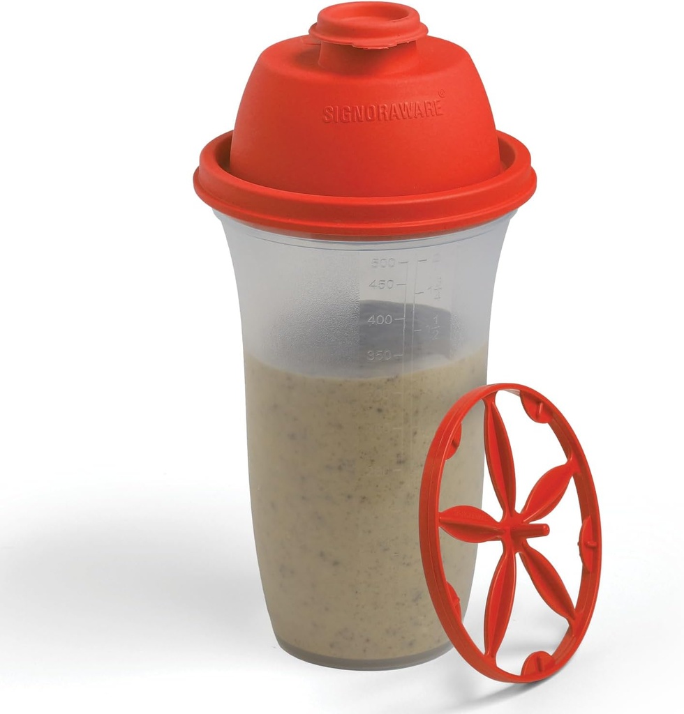 SIGNORA WARE Shaker flasker | 17-Ounce plast proteinshake flaske for måltid erstatning rister og smoothies, drikke, blanding salade kjole og sauer, margarita, og mer
