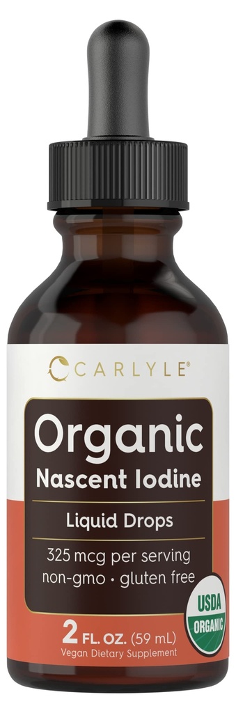 Carlyle Organic Nascent Iodine flytende | 2 fl oz | Vegan Supplement | Ikke-GMO, Glutenfri