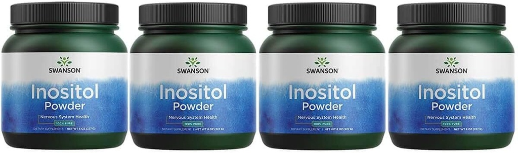 Swanson 100% ren Inositol pulver - naturlig kosttilskudd fremme fokus og avslapping - Nerve & Cellular Support - (8oz) 4 Pack