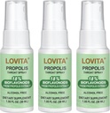 Lovita Propolis Throat Spray, Canadian Propolis Spray, High Potent 500 mg Propolis per ml med 9:1 høy konsentrat, Naturlig Sore Throat Spray for immunstøtte, alkoholfri, 1 Fl Oz (Pack of 3)