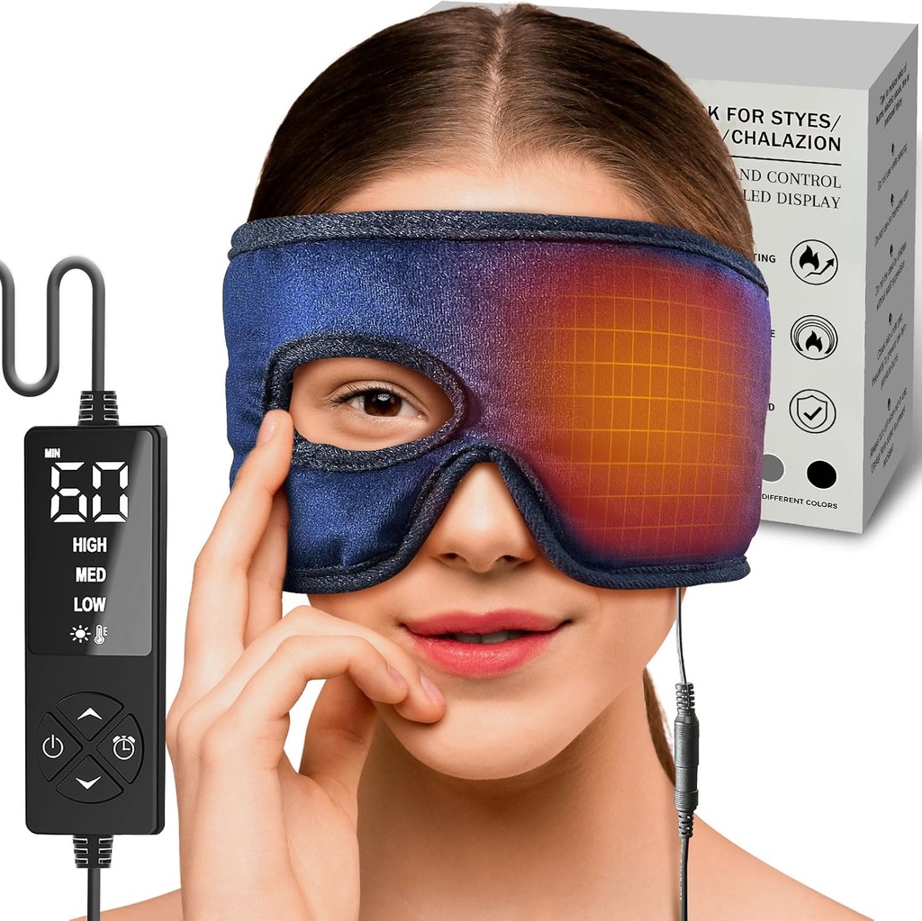 Sticro Electric Stye Eye Compress Oppvarming Pad for stye øye behandling med øyehull, Moist varme for Stye Chalazion Blepharits Relief for venstre/høyre øye irritasjon