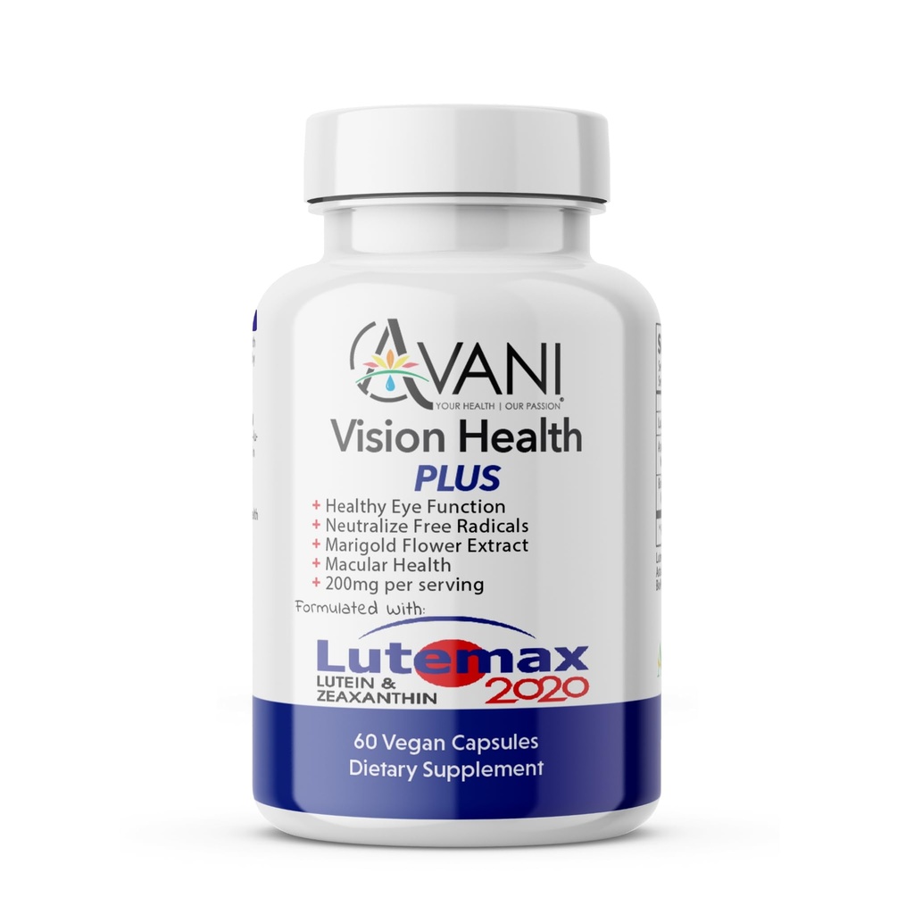 Avani Vision Helse Plus Øye Helse Laget med Lutemax 2020 20mg Lutein 4mg Zeaxanthin