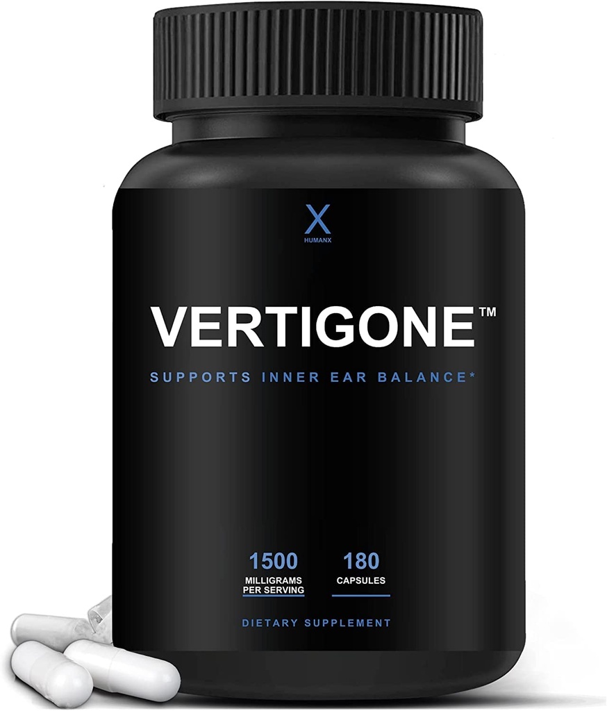 MENNEX VertiGone - Vertigo Relief - Tidstestede ingredienser - Gamle naturlige indre ørebalanse Supplement - lindrer svimmelhet, tristhet, spinning og svingende sensasjoner - Ikke GMO - Dizzy Aid Piller