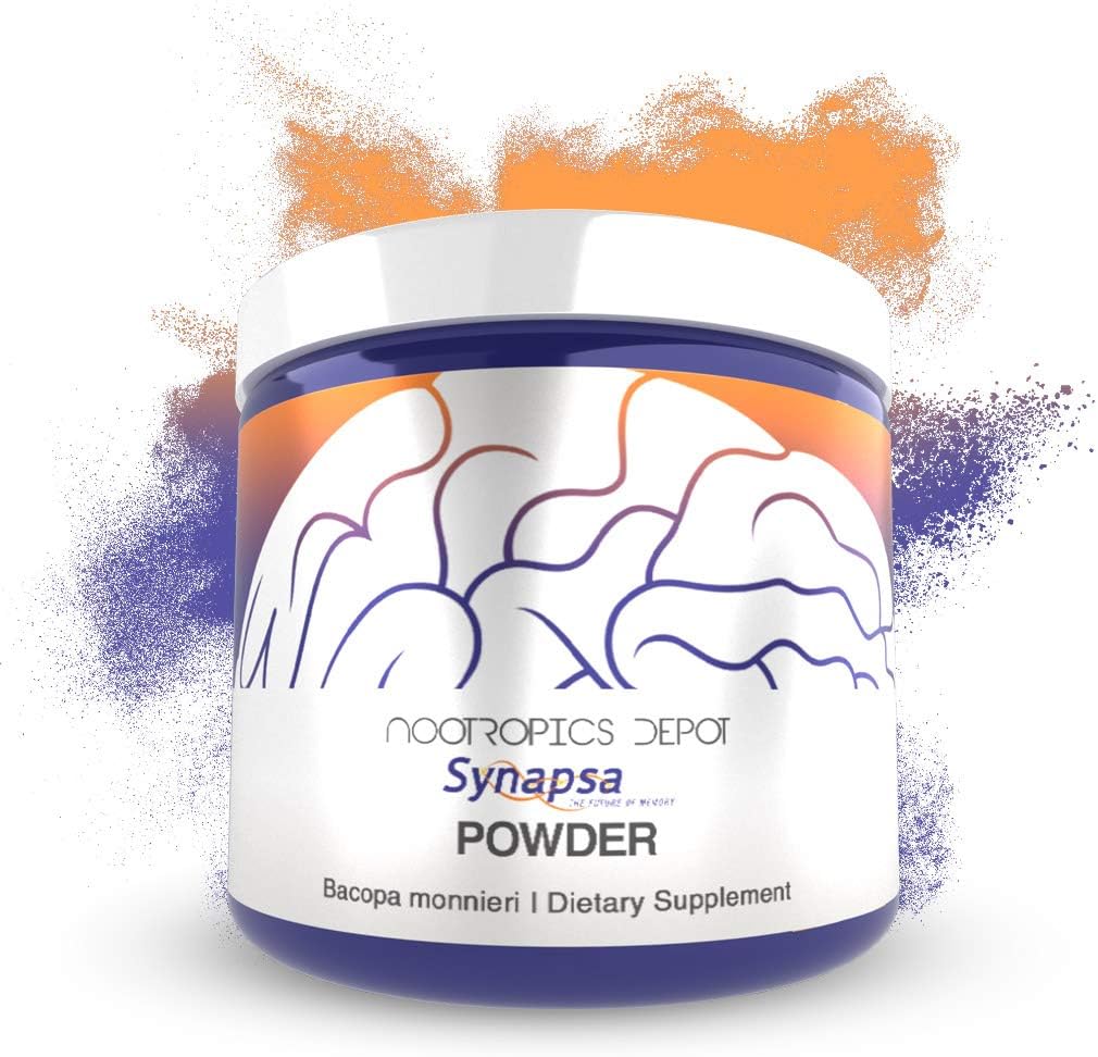 Nootropics Depot Synapsa Bacopa Monnieri pulver | 60 gram | Hele planteekstrakt | Ayurveda Supplement | klinisk bevist å forbedre læring, minne og mental ytelse