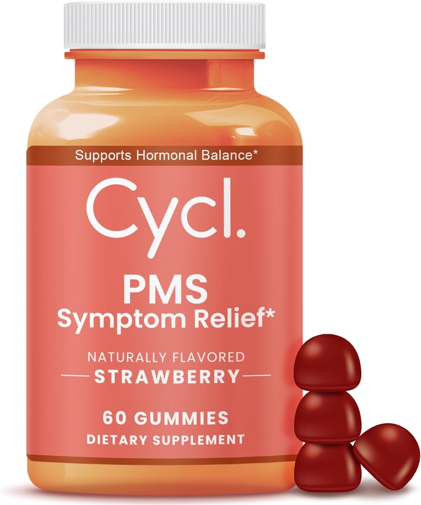 PMS Støtte Gummier for kvinner - Chasteberry Supplement for hormonbalanse & Menstruell Cramp Relief - 60 Count