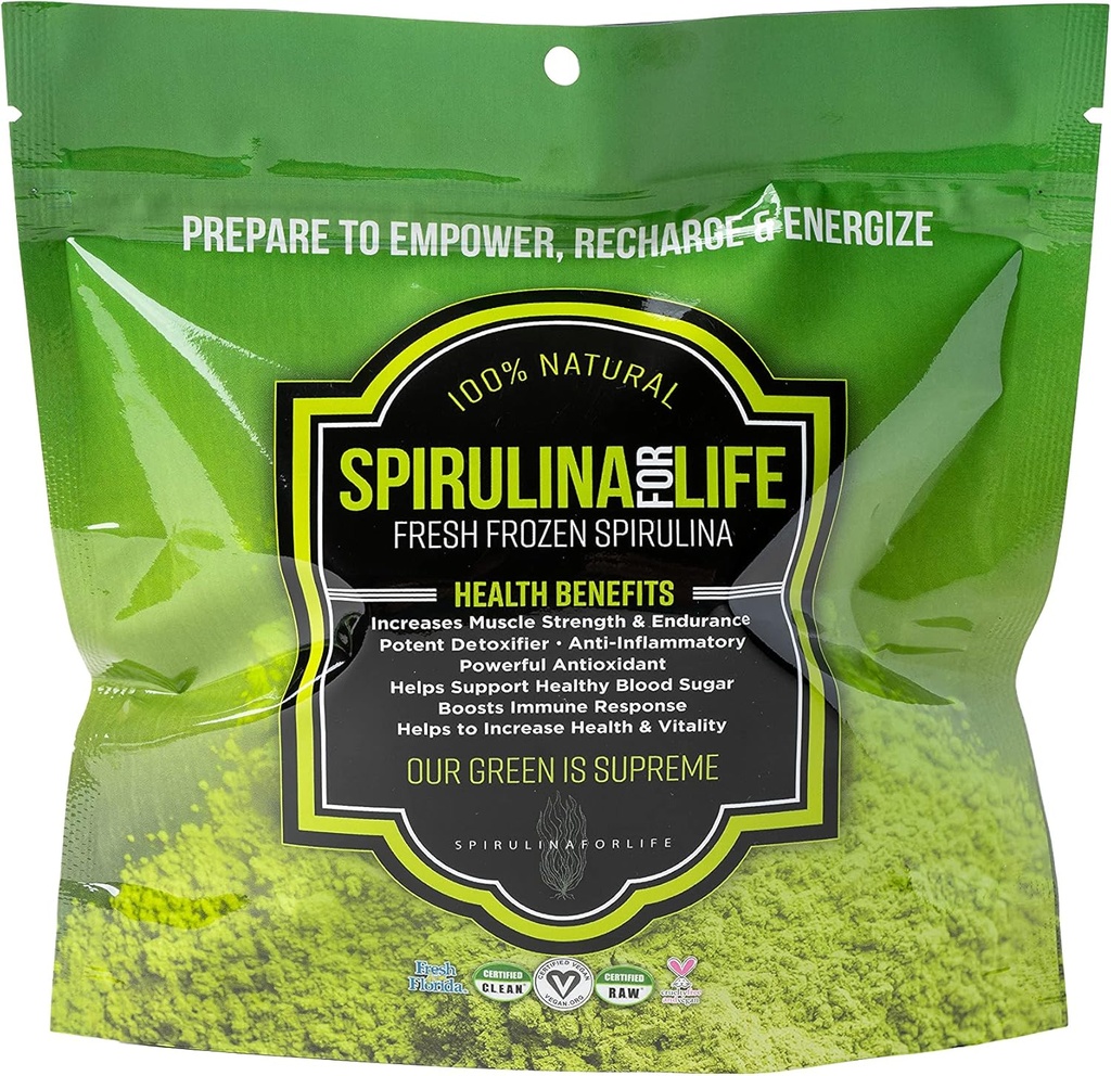 Spirulina 14 Stick Pack Day Supply Live Flash Frosne 100% ren voksende i Alkaline vann voksende, høstet og USA mest komplette super mat naturlig multivitamin