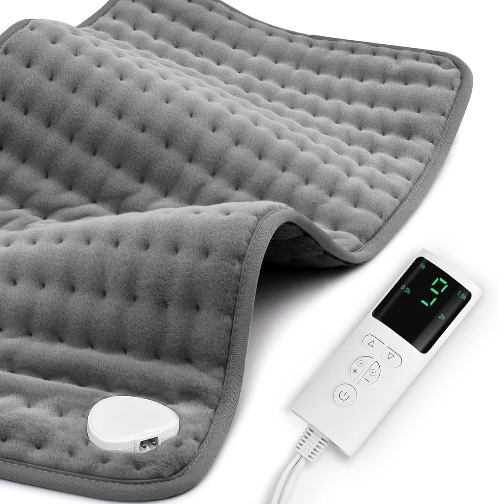 Oppvarmingspade for ryggsmerter Relief & Kramper 17"x33" Store, Moist tørre varmealternativer, XL Elektriske oppvarmingsputer, 9 varmeinnstillinger, maskinvaskbar, Auto-off, gaver til kvinner, mamma, menn