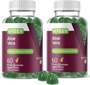 Viteey Aloe Vera Gummies for voksne - 50mg - Bistand i Digestion og immun helse - Aloe Vera Supplement - Vegan, Gelatin Gratis, Glutenfri, GMO Free, Tastig Chewable bringebær Flavored Gummy