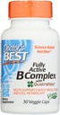 Doctor's Best Fully Active B Complex, Ikke-GMO, Glutenfri, Vegan, Soya Gratis, Støtter Energiproduksjon, 30 Veggie Caps