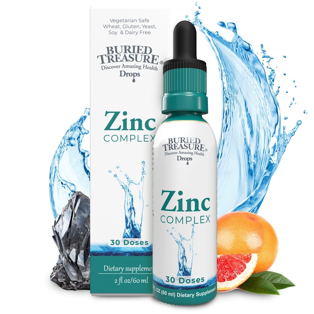 Buried Treasure Sink Complex Drops - 30 Services, 2 fl oz, effektiv og biotilgjengelig Ionic Sink Supplement