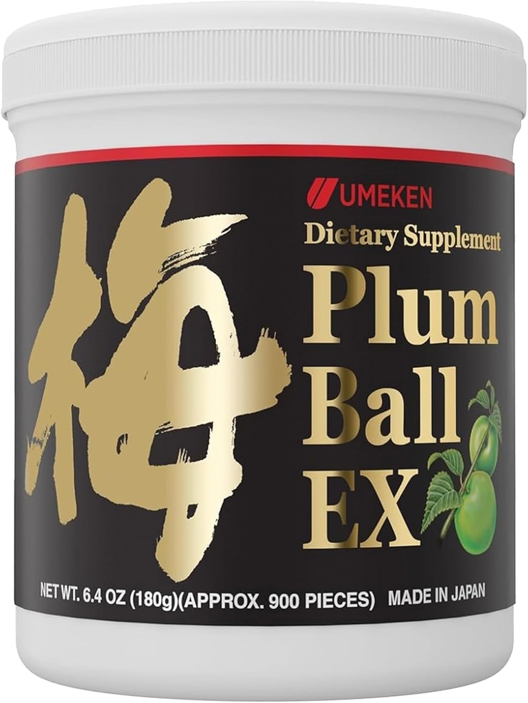 Omeken Plum Ball EX, Konsentrert ekstrakt med antioksidanter, Citric Acid og Mumefural, Daglig Supplement, Japansk Grønn Plum Extract, 3 måneders forsyning, 6,4oz, 180g Flaske, Pakke 1
