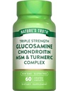Naturens Sannhet Glukosamine Chondroitin MSM Complex | 60 Caplets | Med Turmeric | Triple Styrke Formel | Ikke-GMO og Glutenfri Supplement