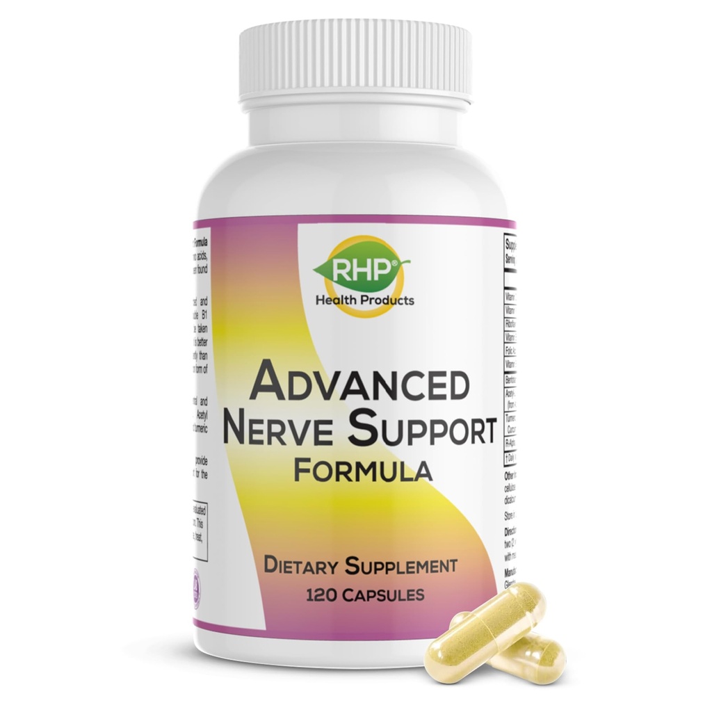 Avansert Nerve-støtteformel. Perifer Neuropathy Supplement med Alpha Lipoic Acid for sunn nervereparasjon og funksjon. Maksimal styrke formel, 120 kapsler