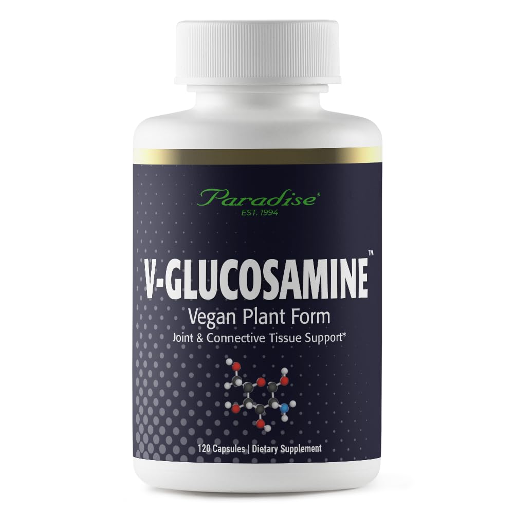 Paradise Herbs V-Glukosamin Supplement, Utgivelse og felles helse, Super Potent, Ultra ren, Vegan, Ikke GMO, Glutenfri, 120 Vegetariske kapsler