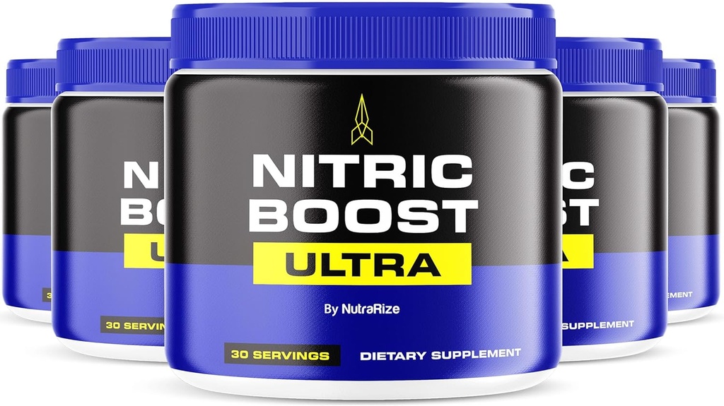 (5 Pack) Nitric Boost Ultra - Premium daglig pulver blanding i en Jar, laget for å bidra til å opprettholde energi, støtte naturlig sirkulasjon, og holde deg i gang, offisielle anmeldelser (150 Services)