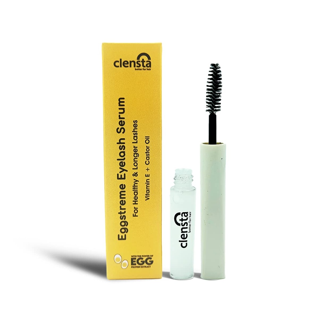 Clensta Eggstreme Eyelash Growth Serum | 0.27 Fl Oz (8ml) | Infundert med Castor Oil & Vitamin E | Hjelper Forbedre tykkelse og gir Longer Lashes