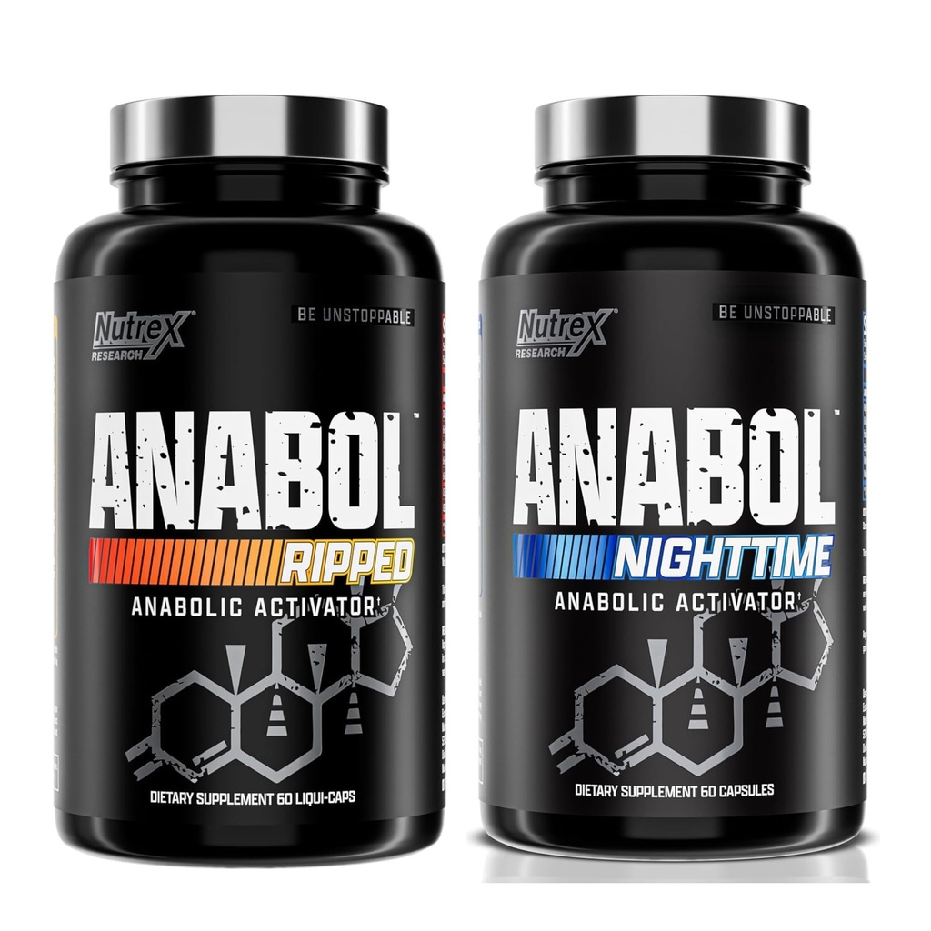 Nutrex forskning Anabol Rippet & Nighttime PM Muscle Builder og Shredding Combo
